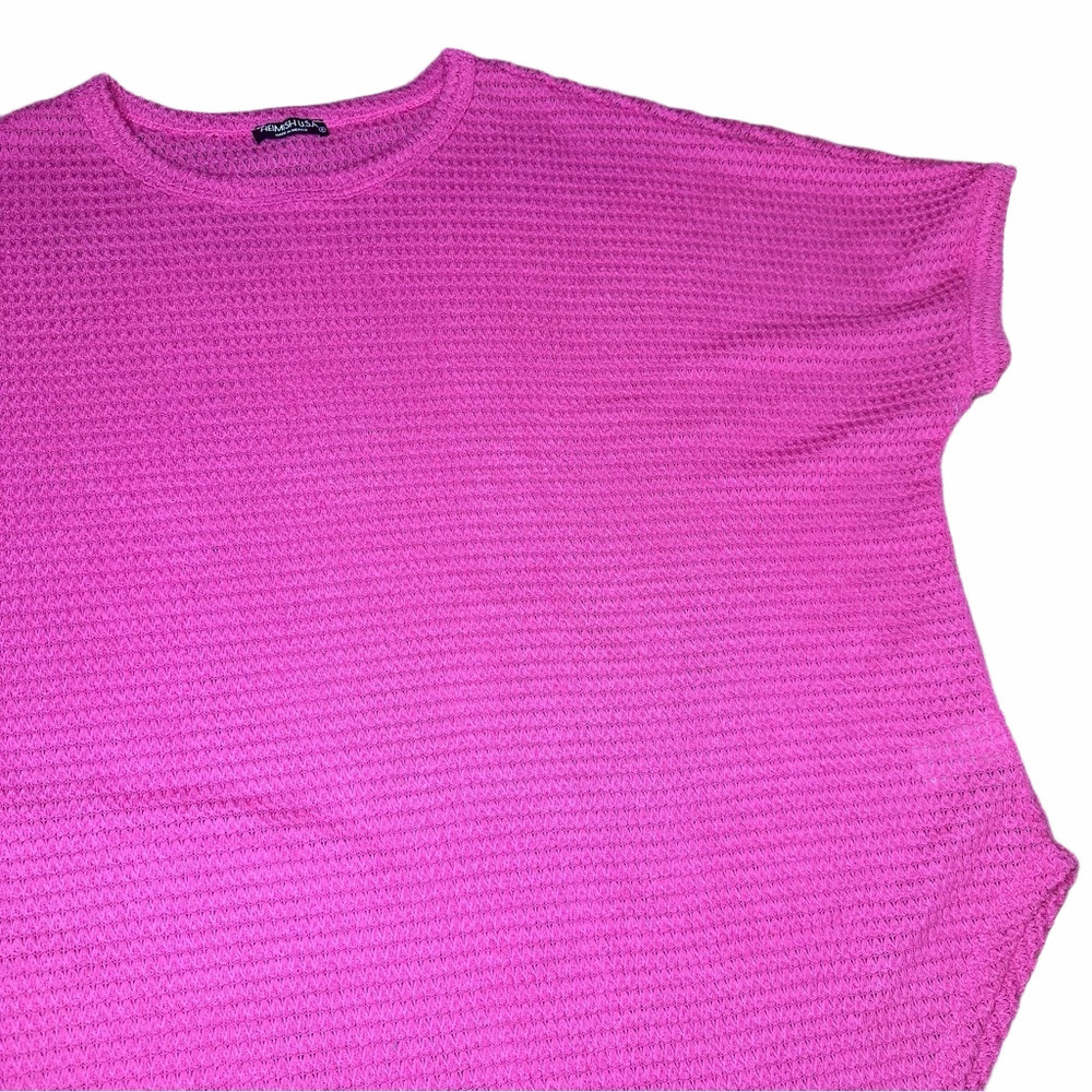 NWOT Heimish Hot Pink Asymmetrical Blouse Size Small - Picture 4 of 9